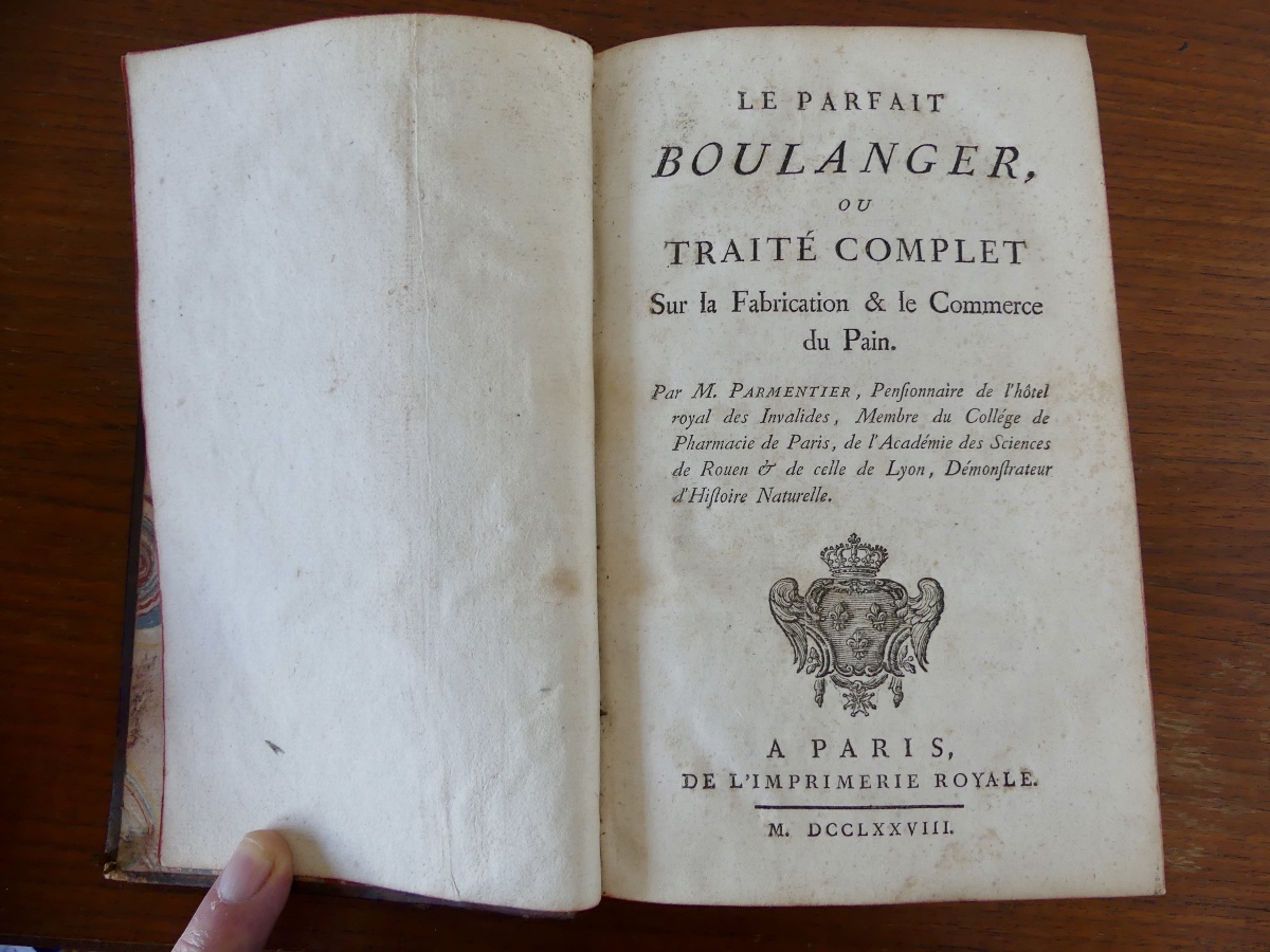 Book: *the Perfect Baker* By Parmentier, 1778