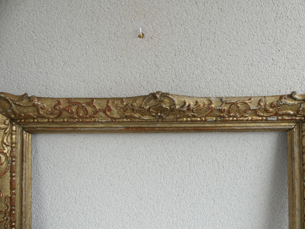 Cadre en chêne doré, époque Louis XIV, XVIIIème.-photo-2