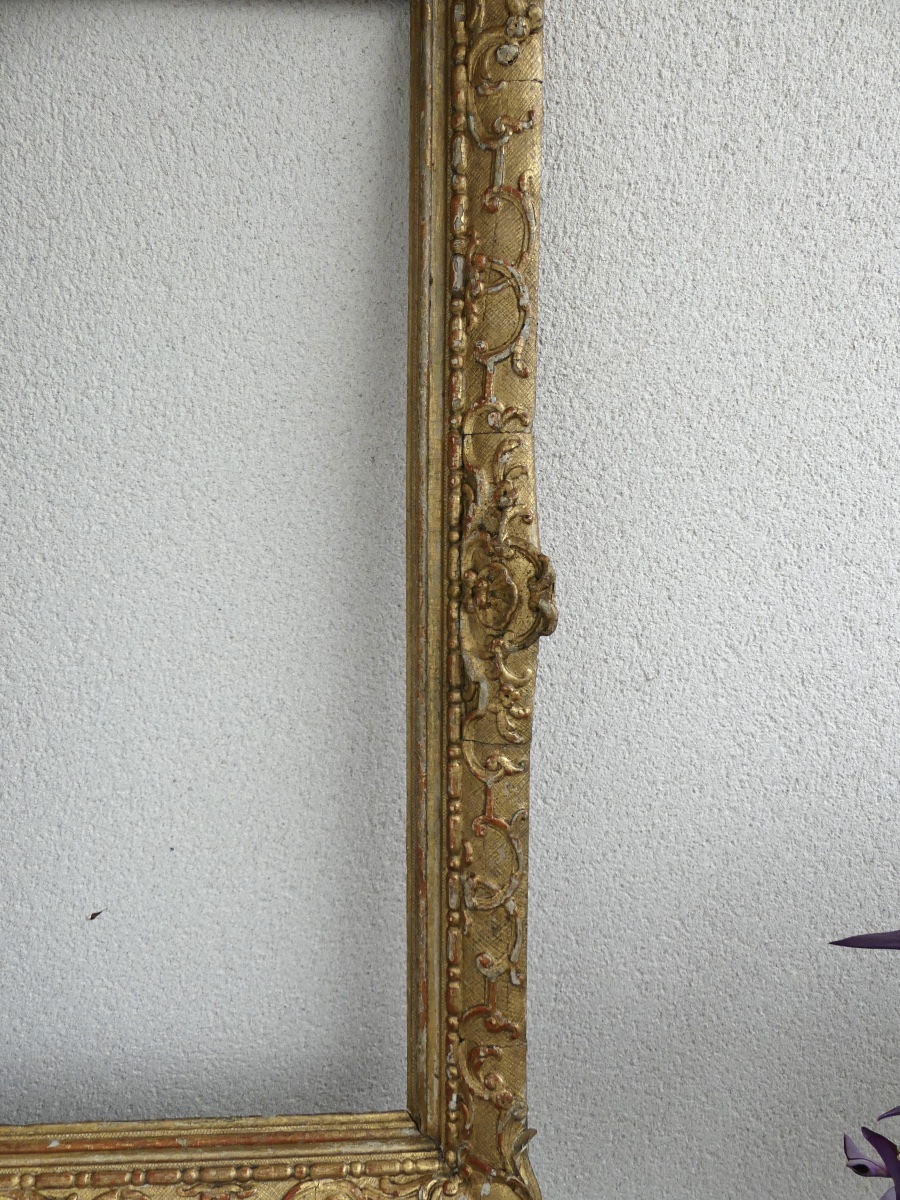 Cadre en chêne doré, époque Louis XIV, XVIIIème.-photo-3