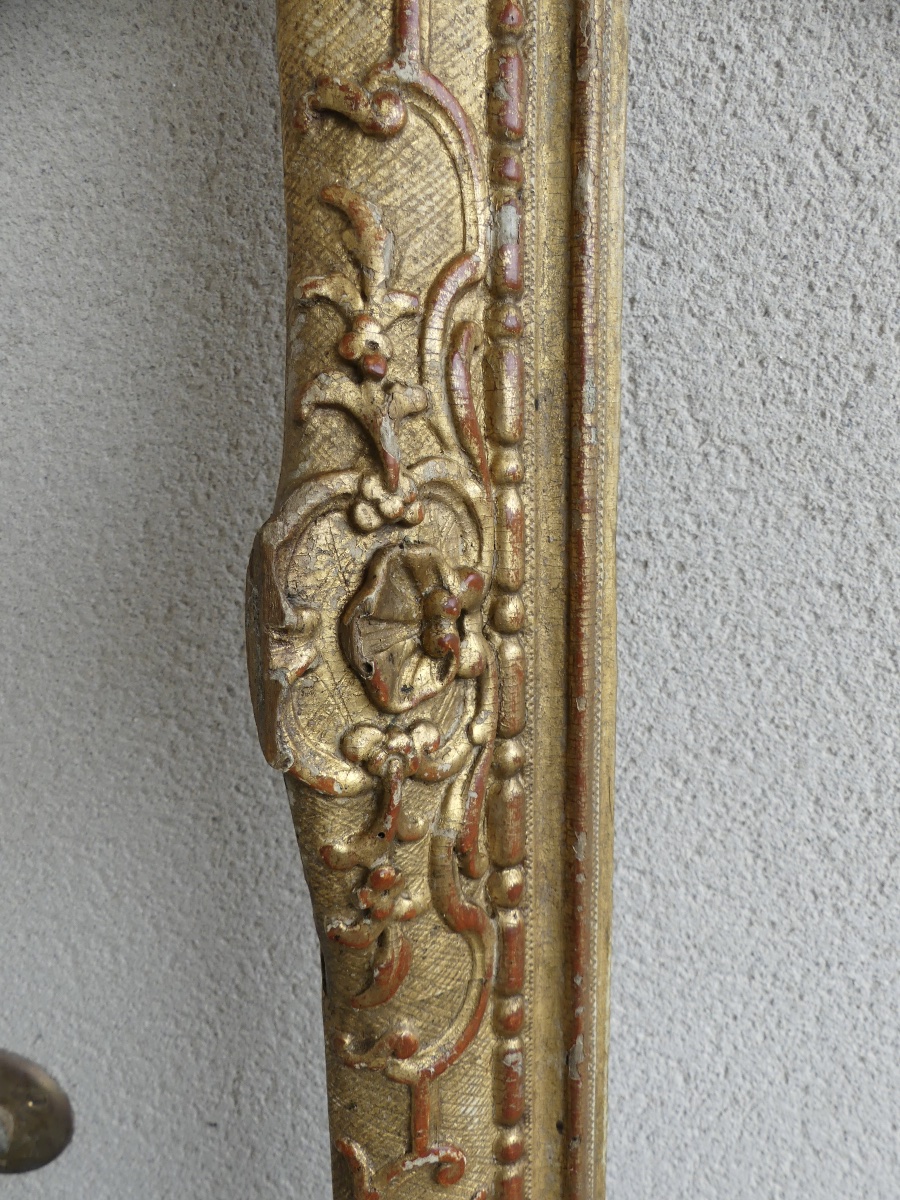 Cadre en chêne doré, époque Louis XIV, XVIIIème.-photo-2