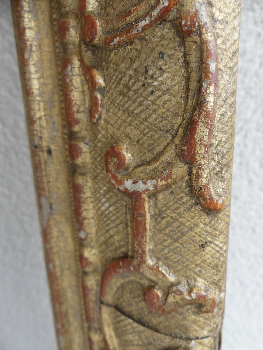 Cadre en chêne doré, époque Louis XIV, XVIIIème.-photo-5