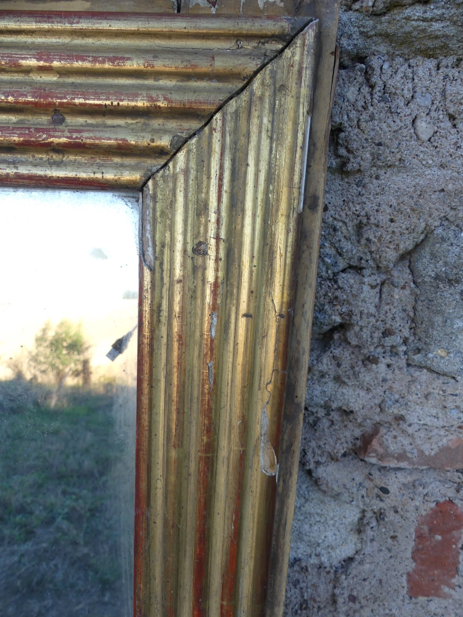 Louis XVI-style Gilded Wooden Mirror / Late 18th Century-photo-5