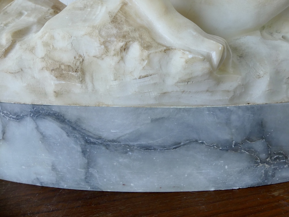 Alabaster Sculpture Of A Young Woman, Circa 1920. -photo-7