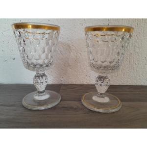 Pair Of Crystal Glasses, 19th Century