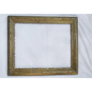 Frame, 18th Century Baguette In Carved And Gilded Wood