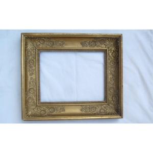 Empire/restoration Frame In Golden Wood, 19th Century