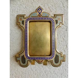 Cadre photo bronze cloisonné, napoleon III, 
