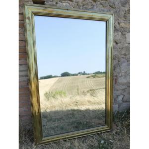 Miroir de bistrot en laiton, 1er moitié XIX ème.