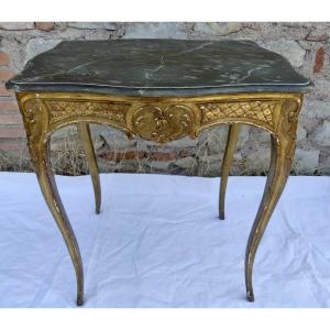 table en bois doré sculpté style Louis XV, début XX ème