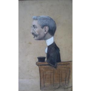 Caricatured Portrait Of Lawyer