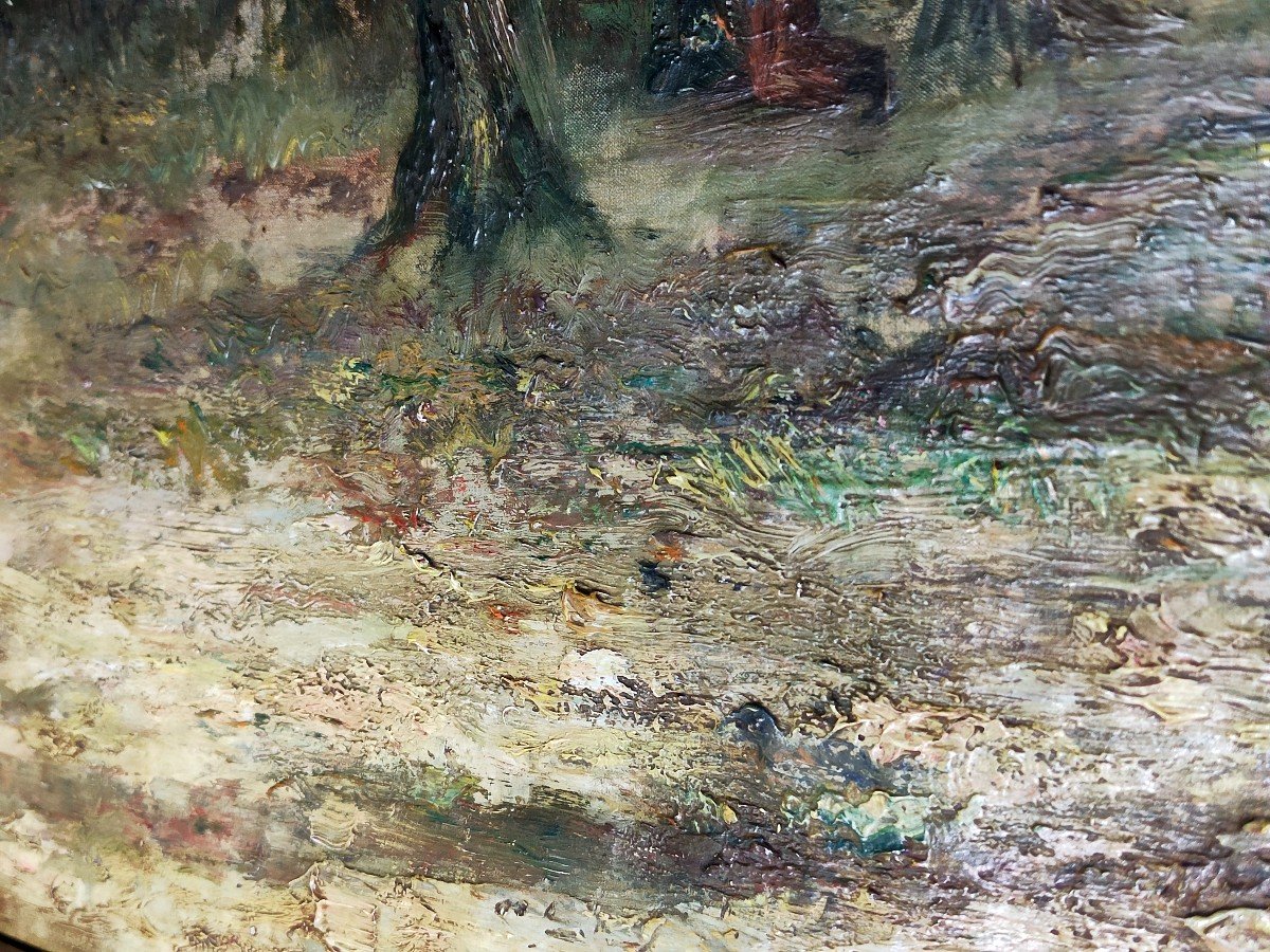 Félicie Ransy-putzeys (1853-1929): Colossal Oil On Canvas-photo-1