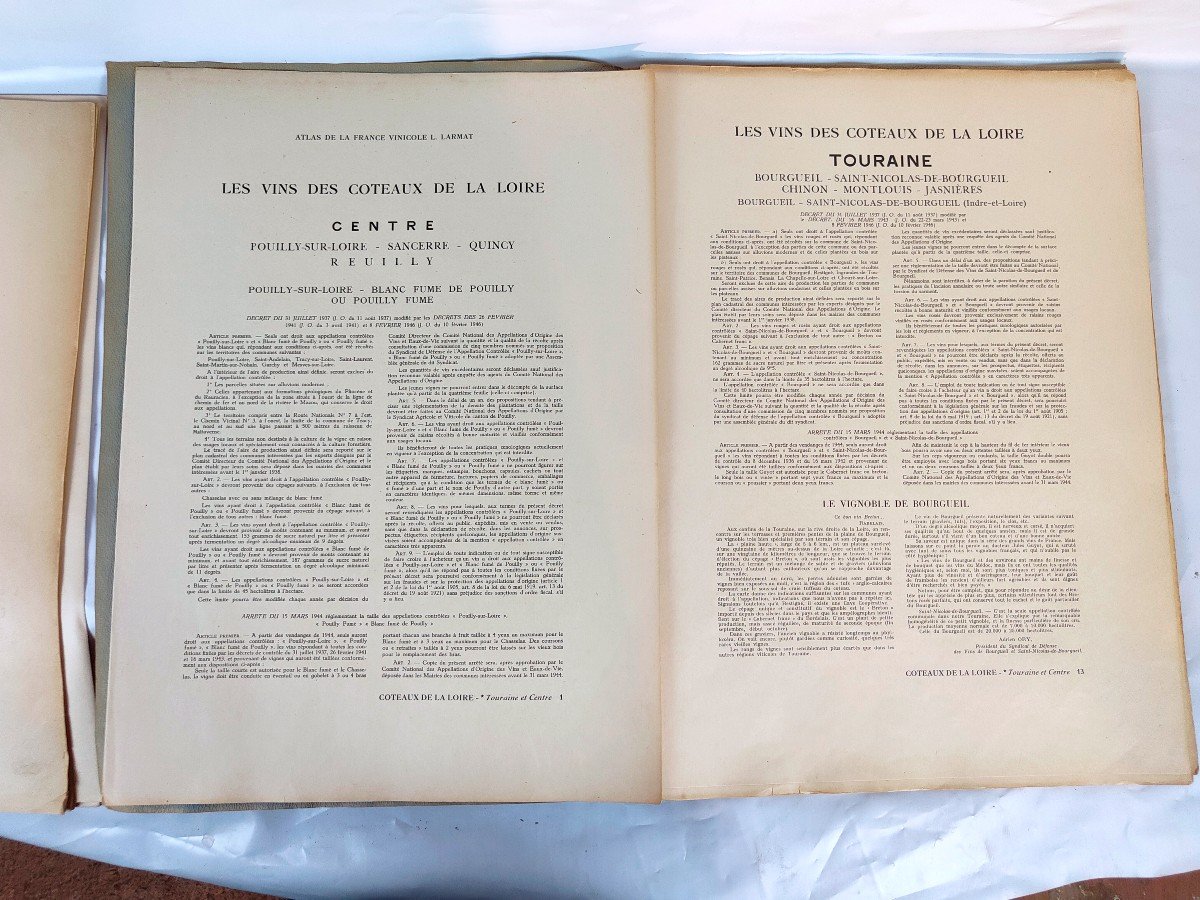 Très Rare Atlas Viticole Larmat - Val De Loire - 1946-photo-2