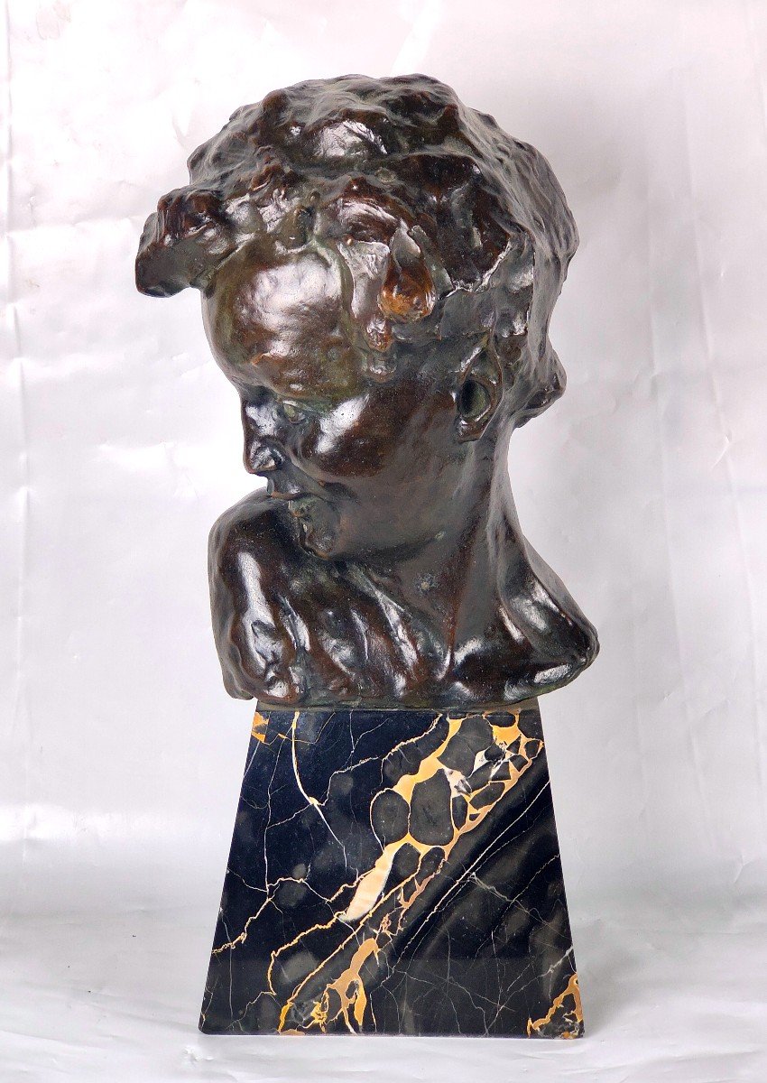 Buste d'Enfant Signé Victor Demanet (1895-1964) Art Déco