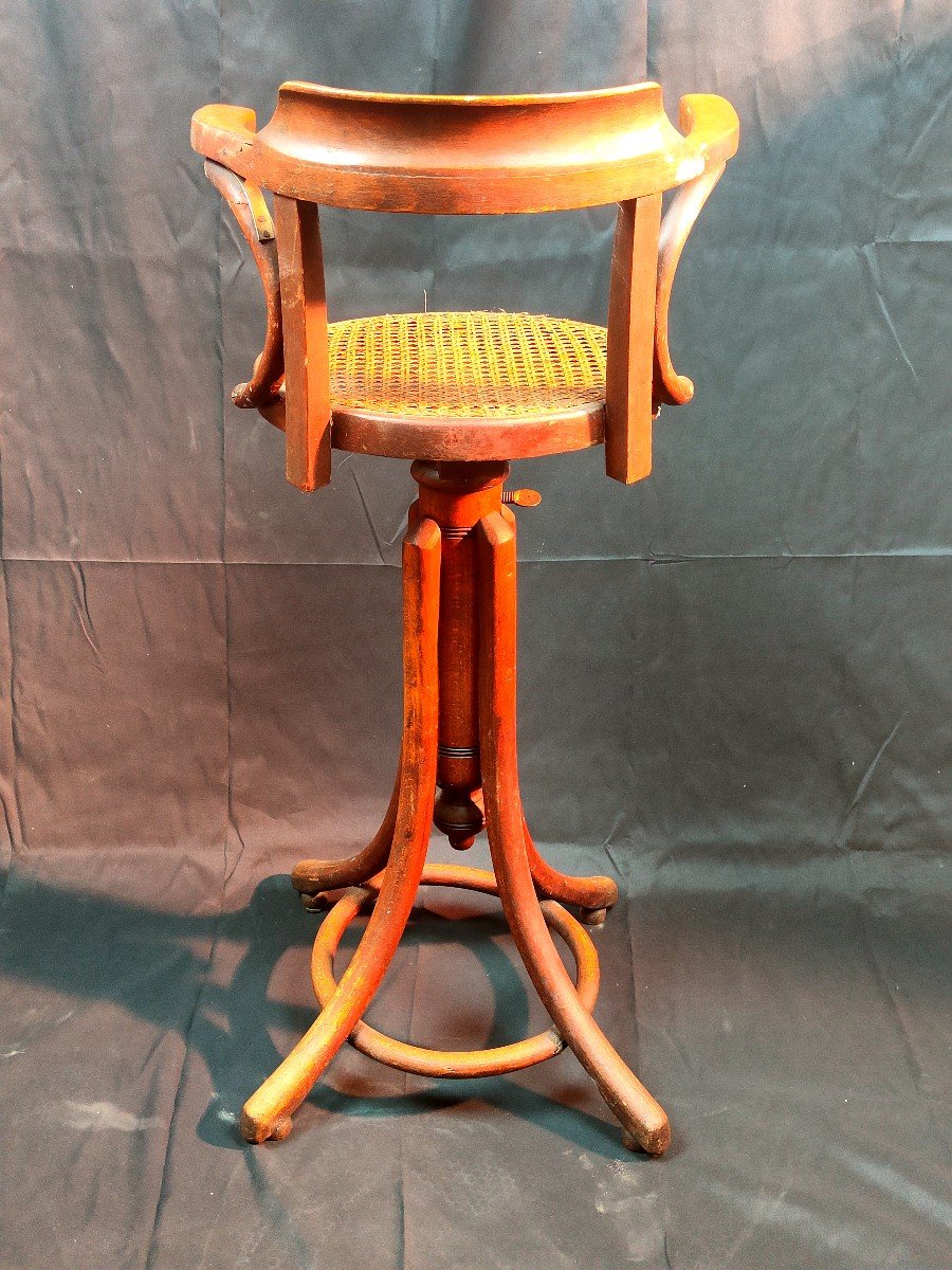 Tabouret De Coiffeur Pour Enfant - Thonet Ou Fischel - Circa 1900-photo-4