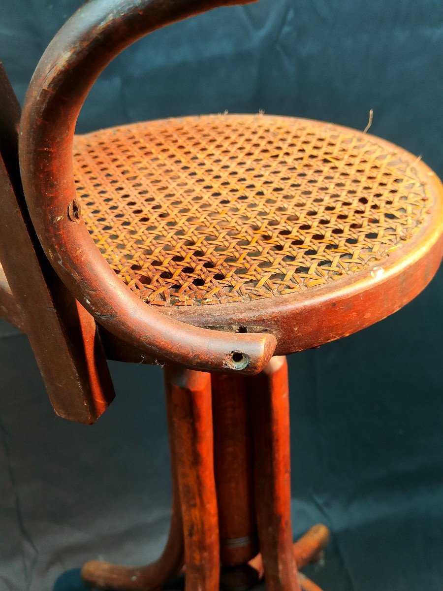 Tabouret De Coiffeur Pour Enfant - Thonet Ou Fischel - Circa 1900-photo-3