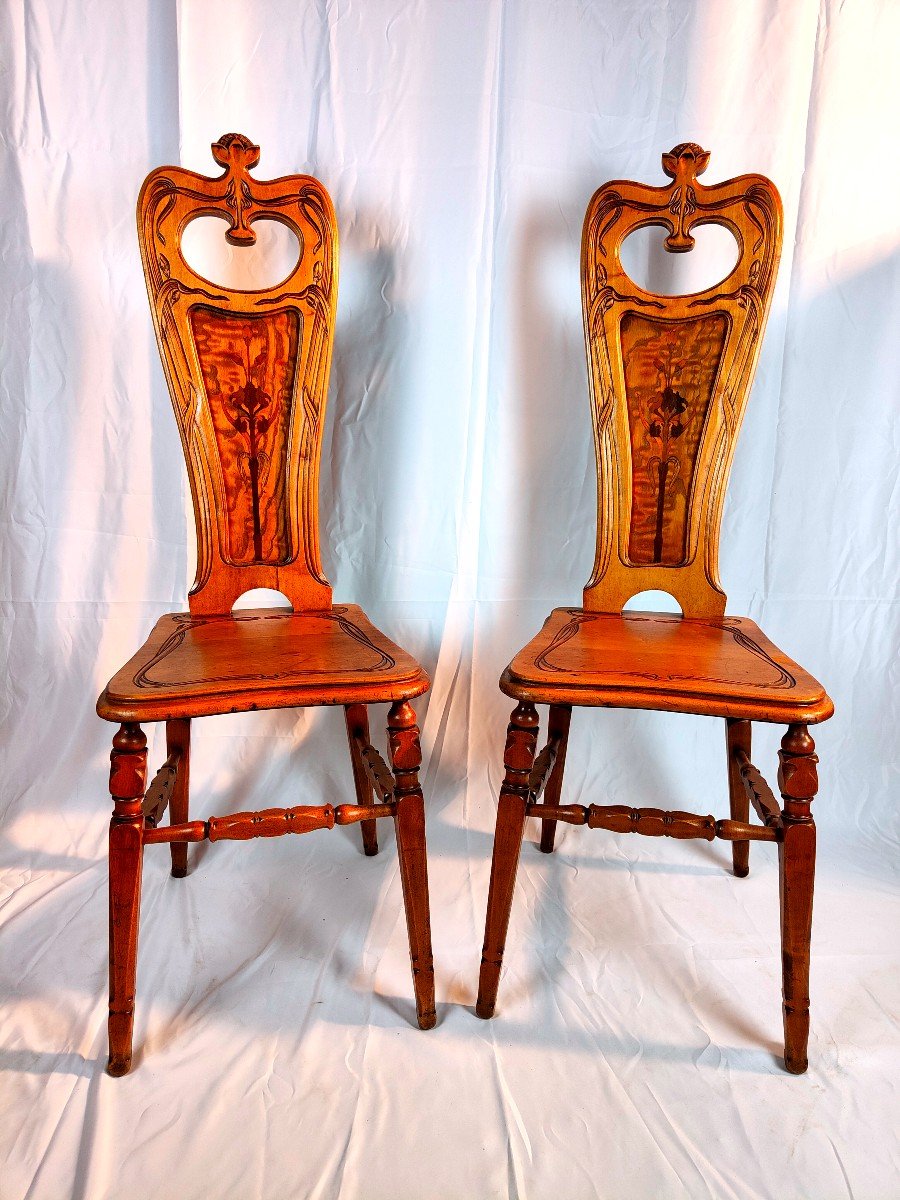 2 Chaises Emile Gallé (vers 1880-1890)