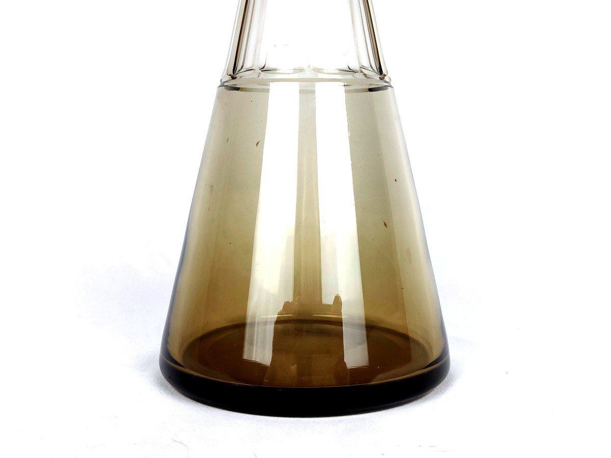 Art Deco Carafe In Smoked Glass-photo-2