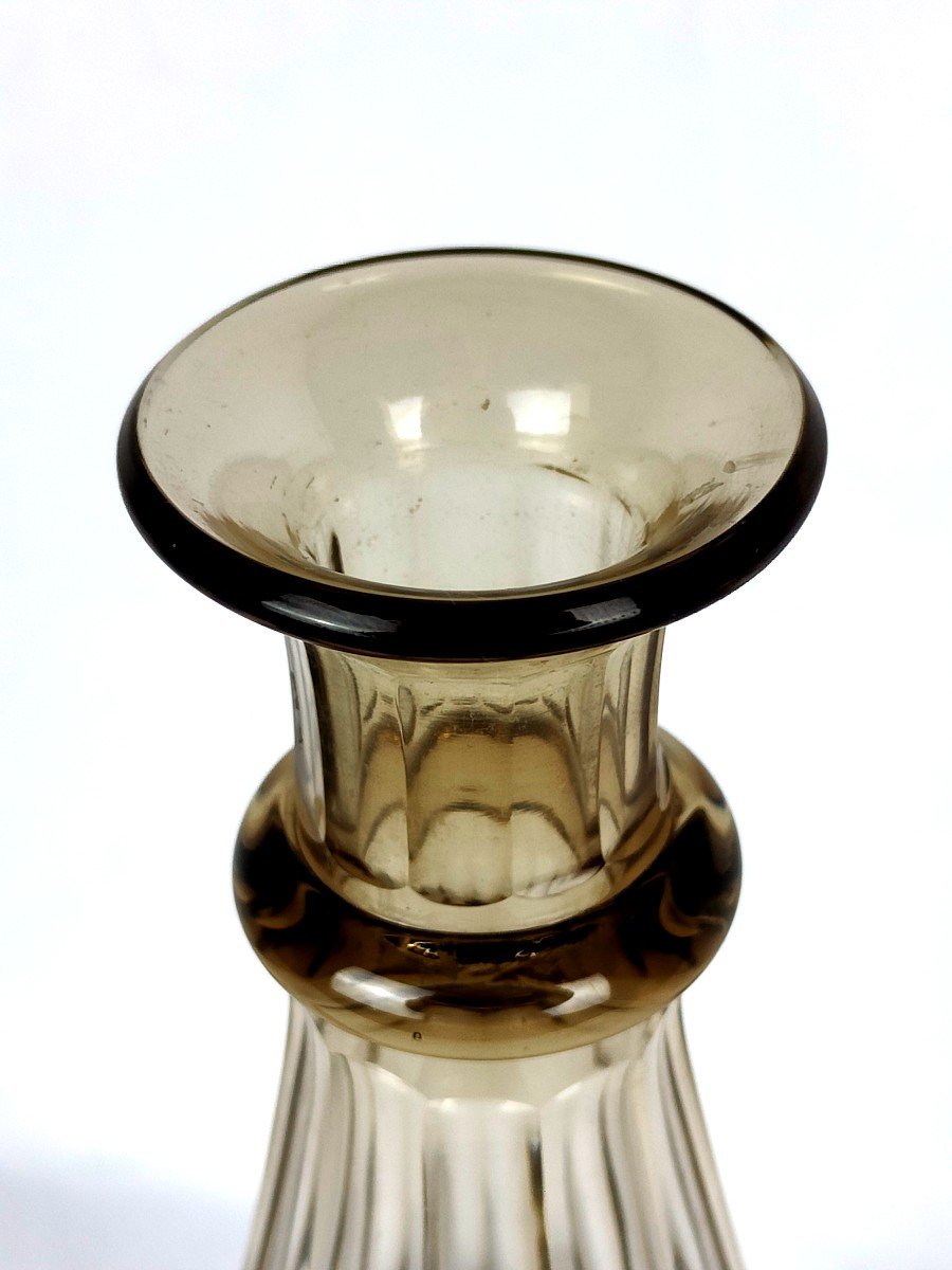 Art Deco Carafe In Smoked Glass-photo-8