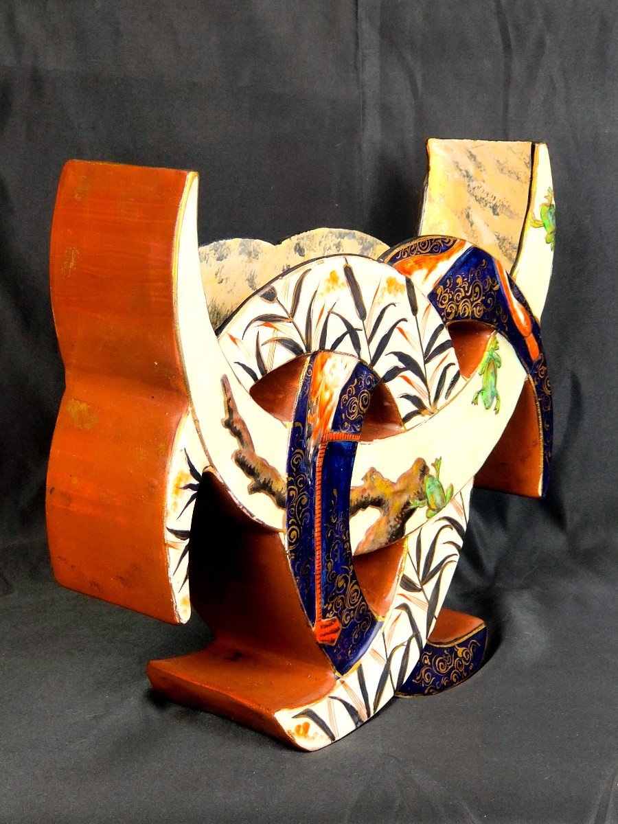 Gallé St Clément Vase With Japanese Decor Circa 1880-photo-4