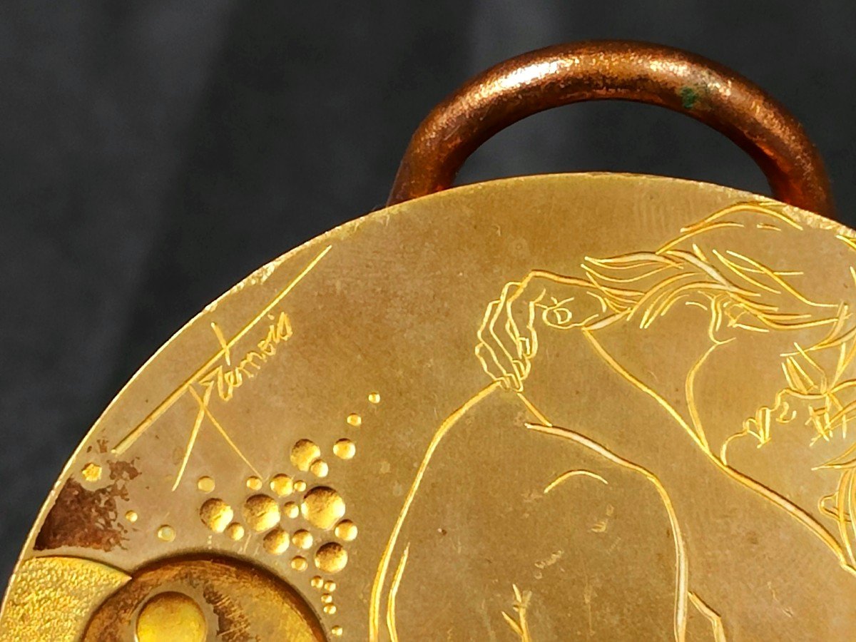 Médaille De Table En Bronze : "le Couple" De Pierre-yves Tremois-photo-3