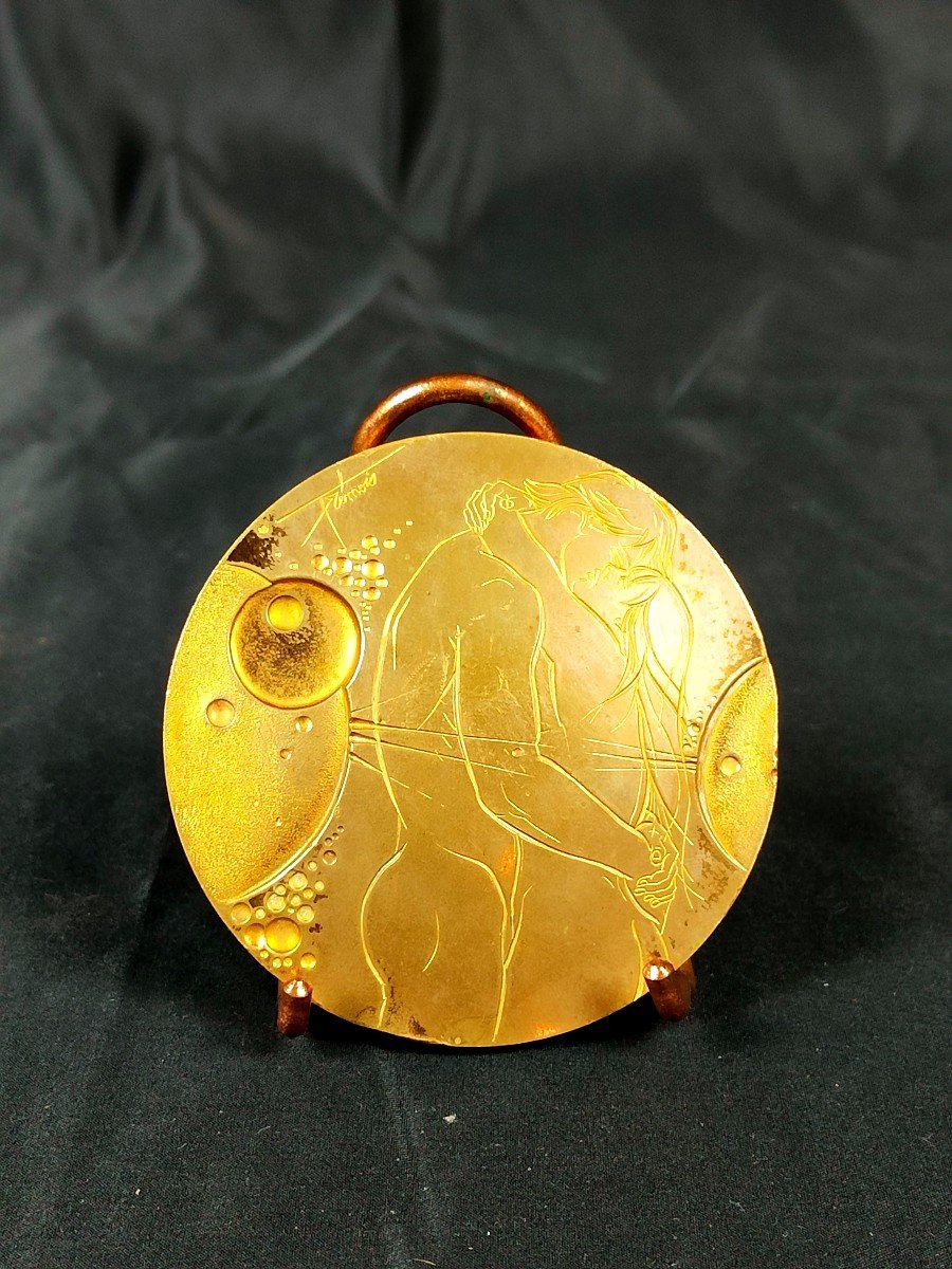 Médaille De Table En Bronze : "le Couple" De Pierre-yves Tremois