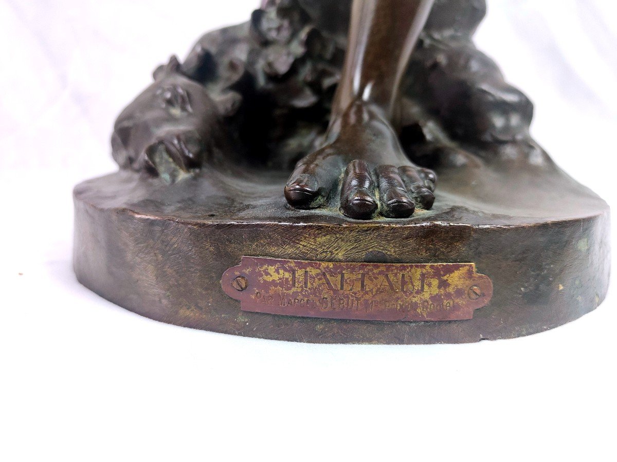 Imposing Bronze: Hallali By Marcel Debut (1865-1933)-photo-2