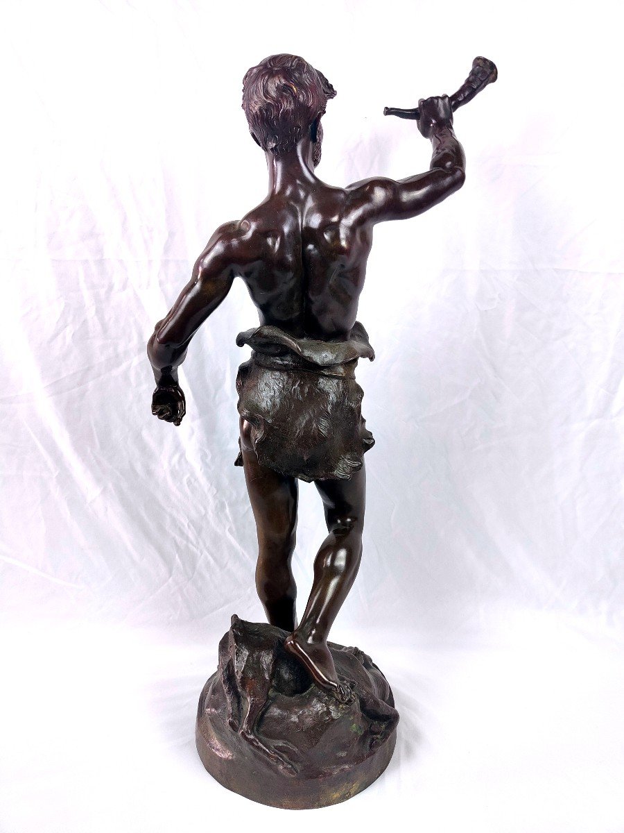 Imposing Bronze: Hallali By Marcel Debut (1865-1933)-photo-5