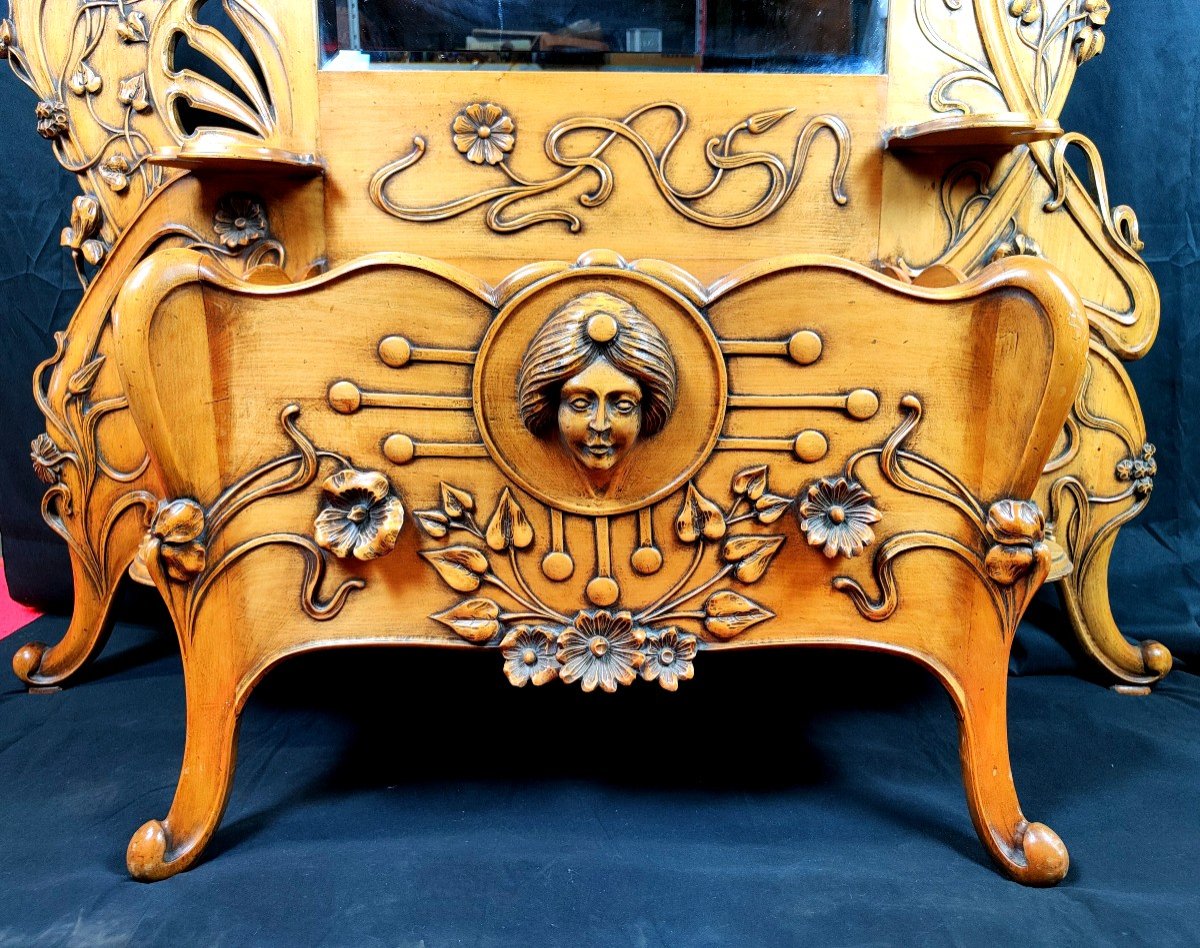 Miroir Jardinière De Style Art Nouveau-photo-2