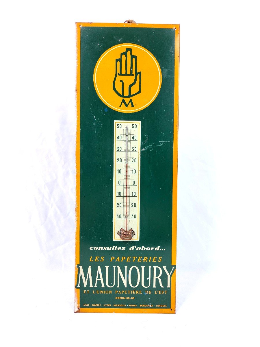 Thermomètre Publicitaire Des Papèteries Maunoury