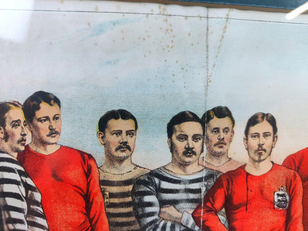 Lithographie Anglaise : Football 1881 !-photo-4