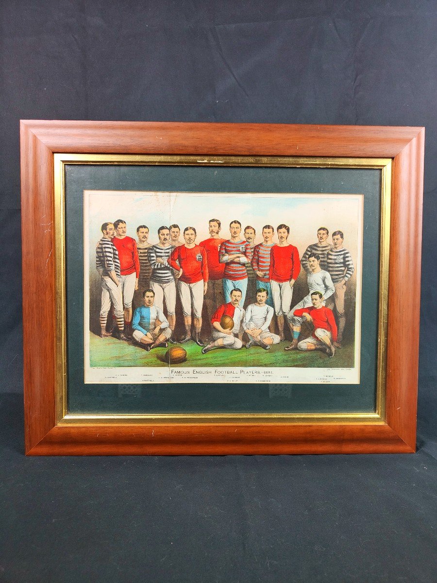 Lithographie Anglaise : Football 1881 !-photo-2