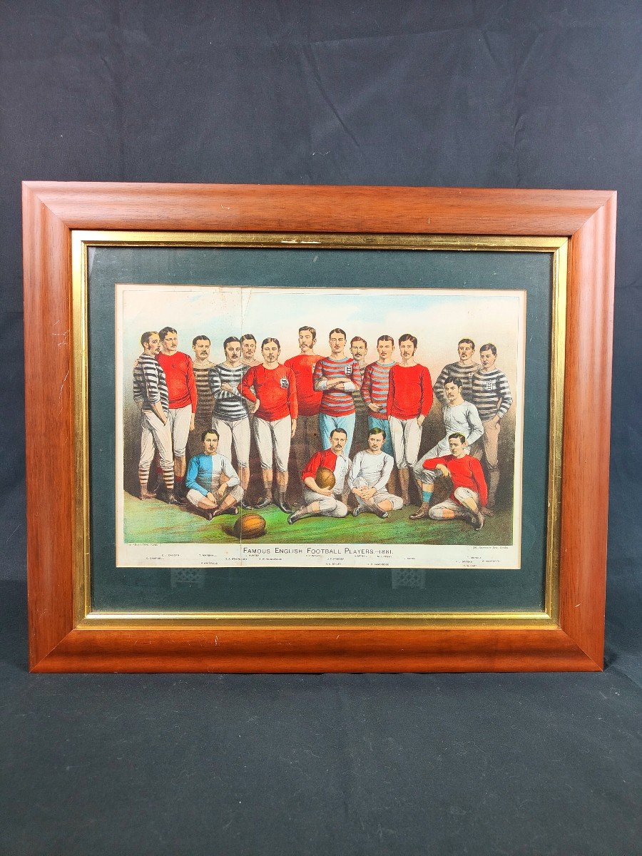 Lithographie Anglaise : Football 1881 !