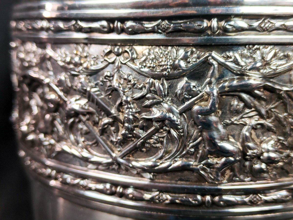 19th Century Vase In Silver Metal-photo-2