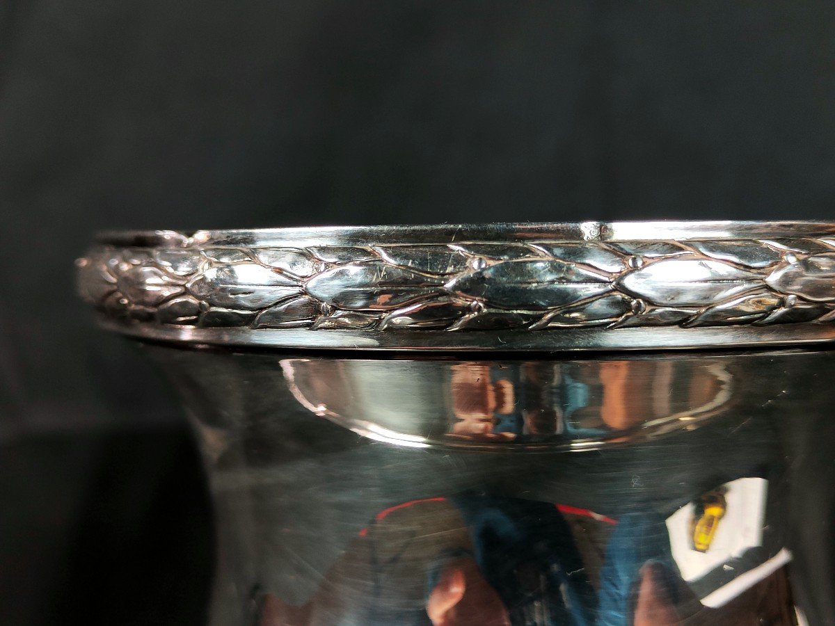 19th Century Vase In Silver Metal-photo-3
