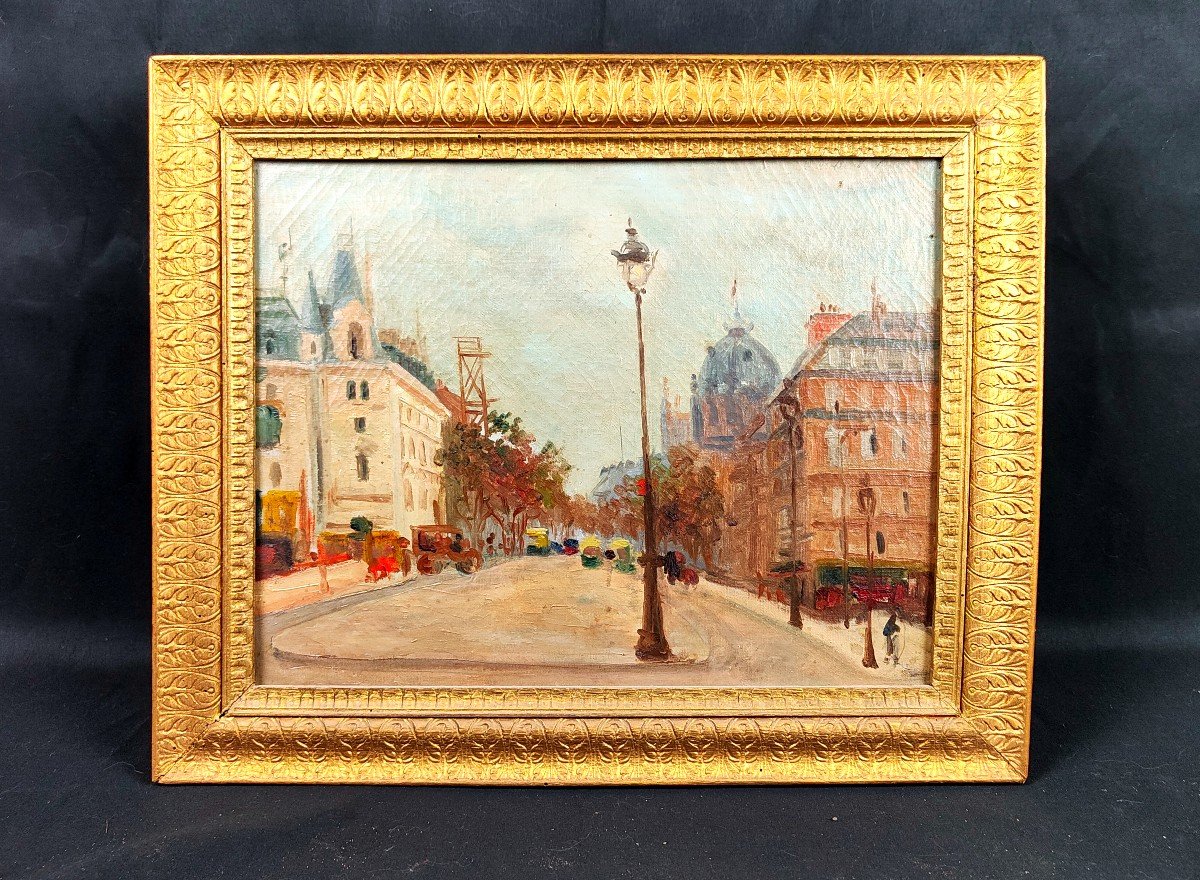 Painting Of Paris, Oil On Canvas 1900-photo-8