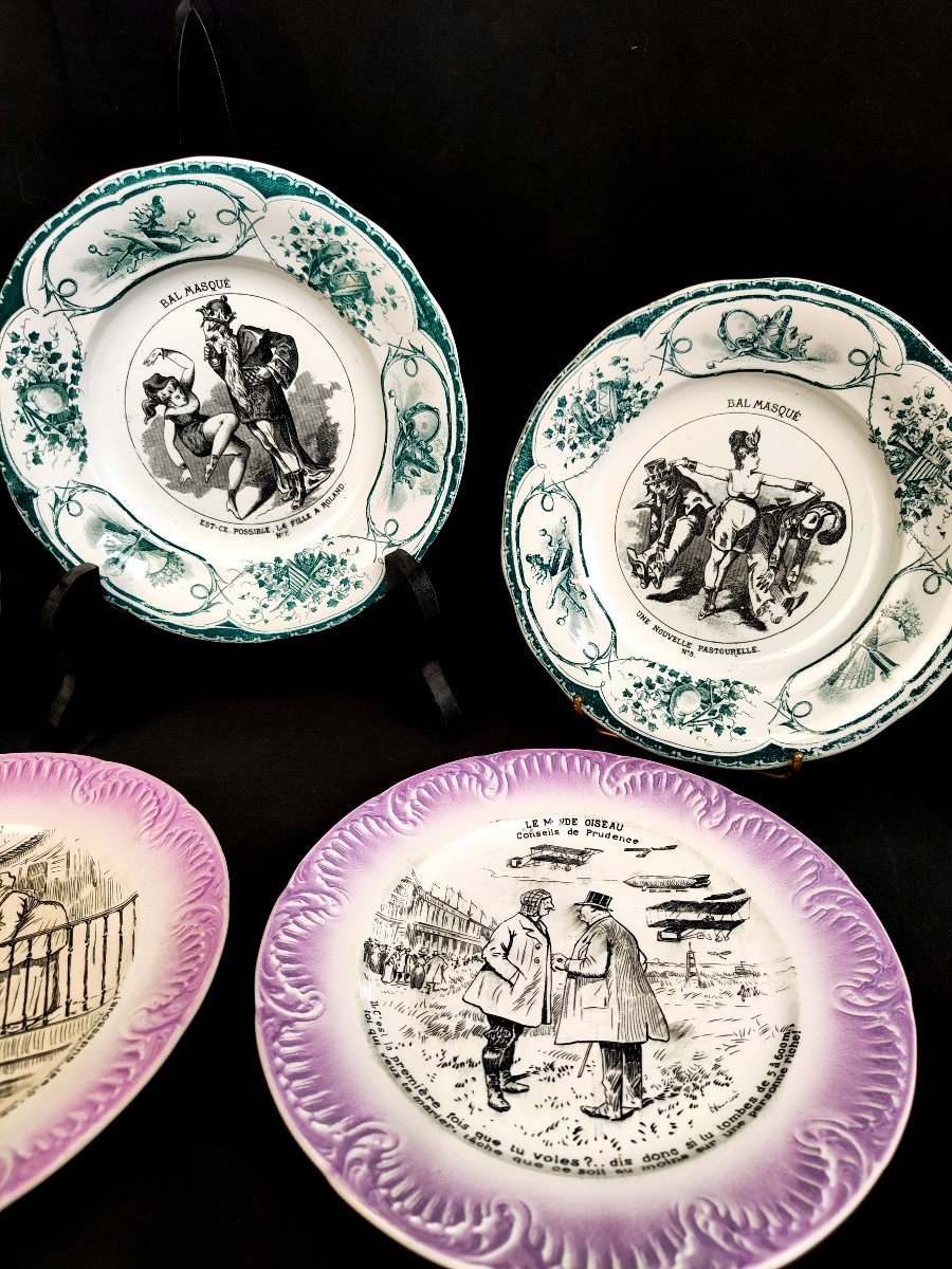 Lot Of Talking Plates (creil Et Montereau - Digoin Sarreguemines)-photo-4