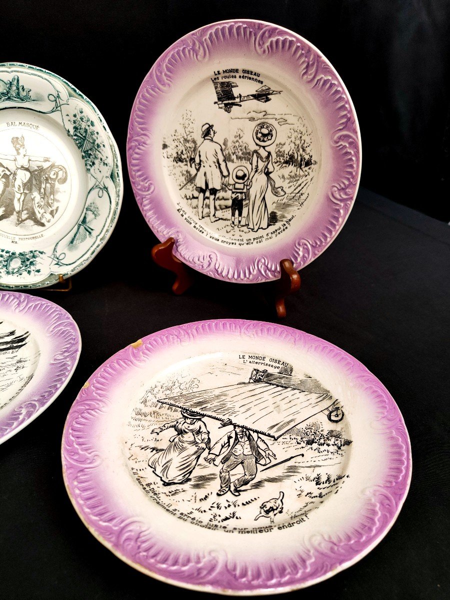 Lot Of Talking Plates (creil Et Montereau - Digoin Sarreguemines)-photo-1