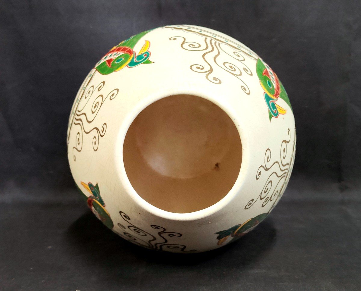 Vase Art Déco Aux Pélicans égyptiens -circa 1930-photo-5