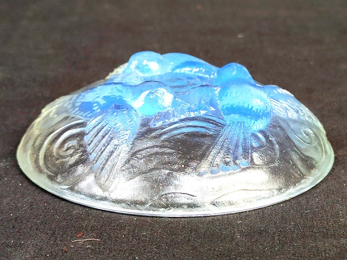 Vide Poche En Verre Opalescent Années 30 Art Déco-photo-3