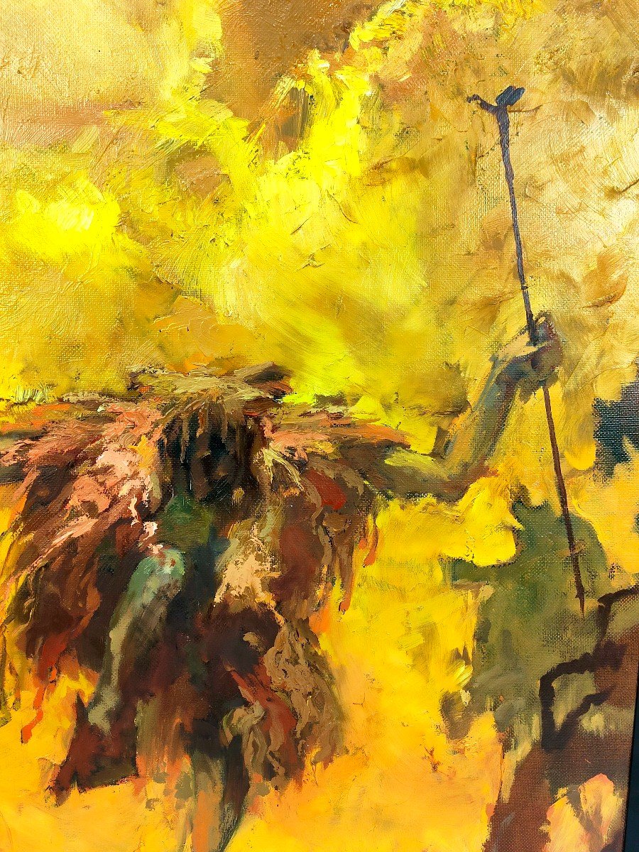 Sergey Mikhailovich Poliakov: Oil On Canvas "the Shaman"-photo-2