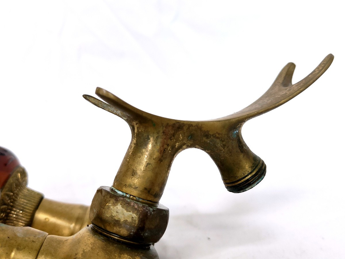 Early 20th Century Baroque Bronze Bathtub Faucet-photo-4