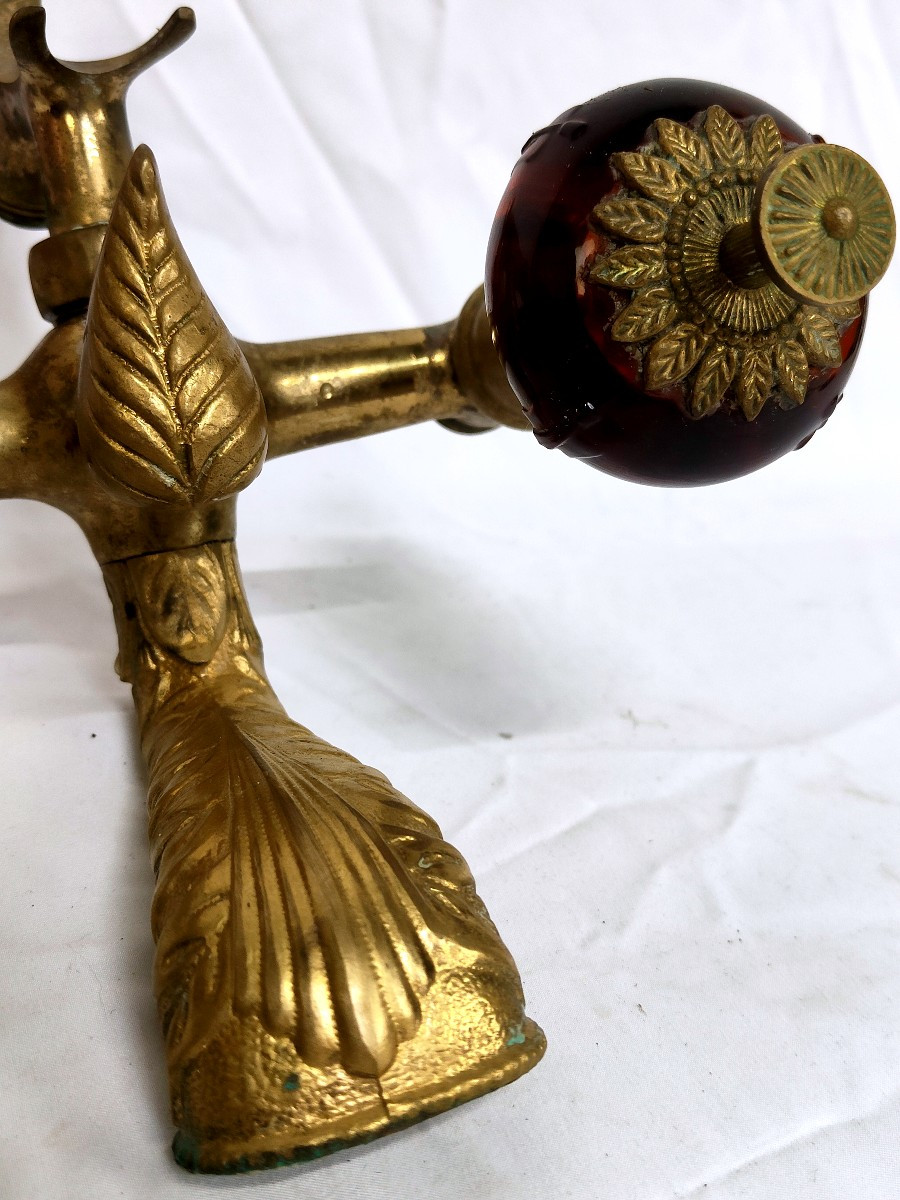 Early 20th Century Baroque Bronze Bathtub Faucet-photo-2