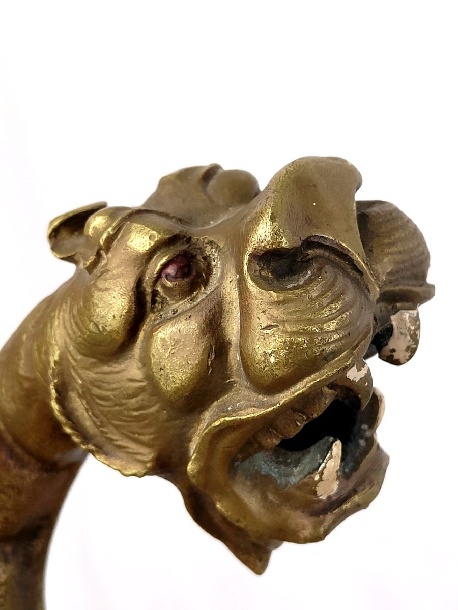 Indochinese Bronze Cane, Early 20th Century-photo-4