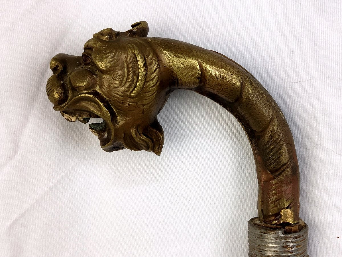 Indochinese Bronze Cane, Early 20th Century-photo-1