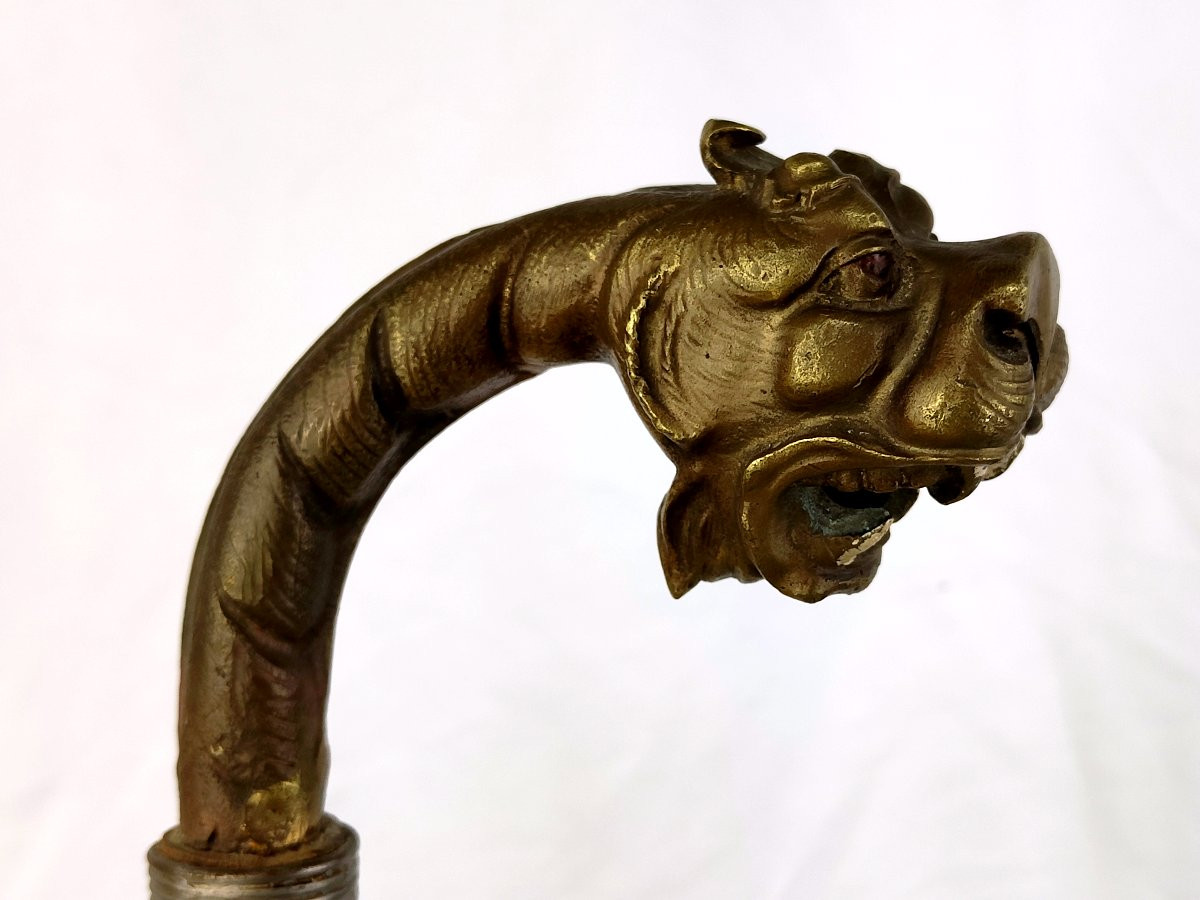 Indochinese Bronze Cane, Early 20th Century-photo-2