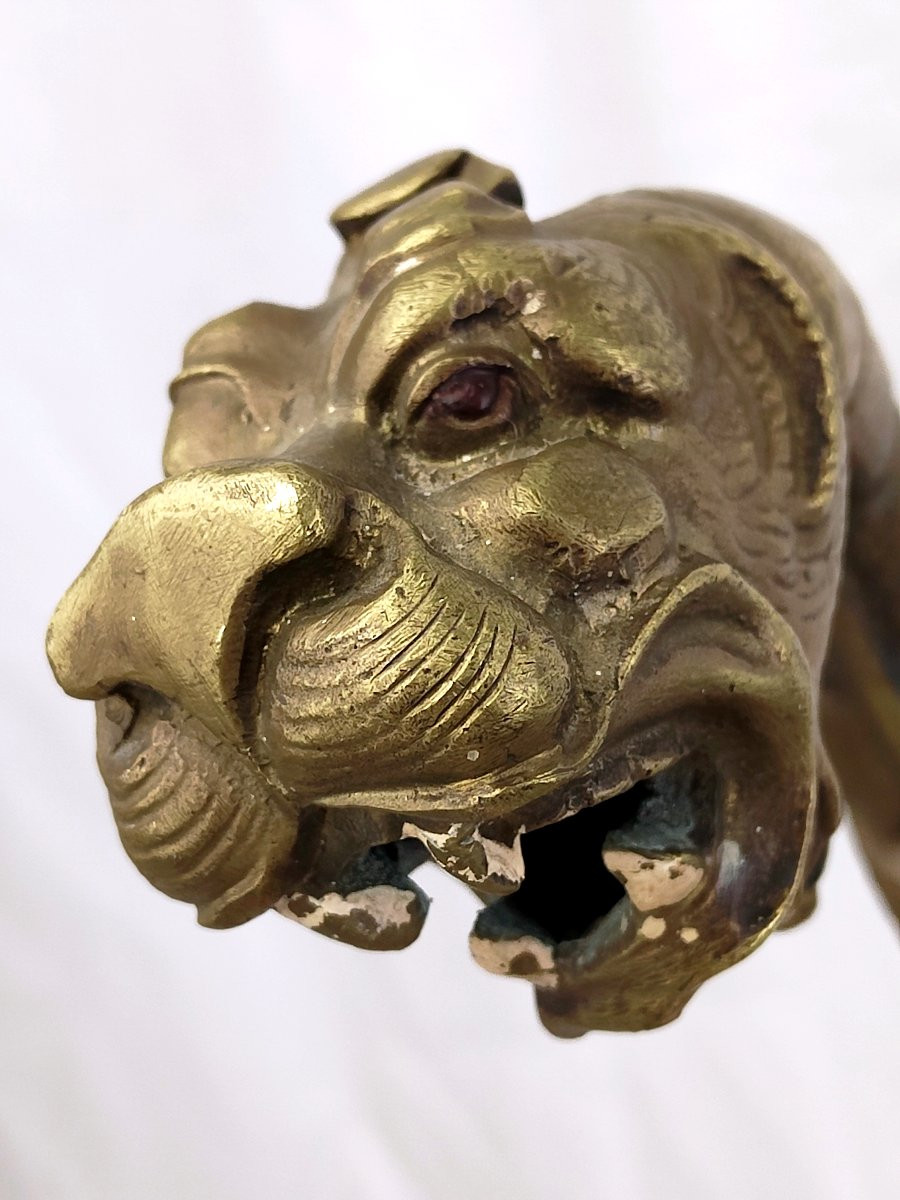 Indochinese Bronze Cane, Early 20th Century-photo-6