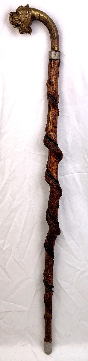 Indochinese Bronze Cane, Early 20th Century