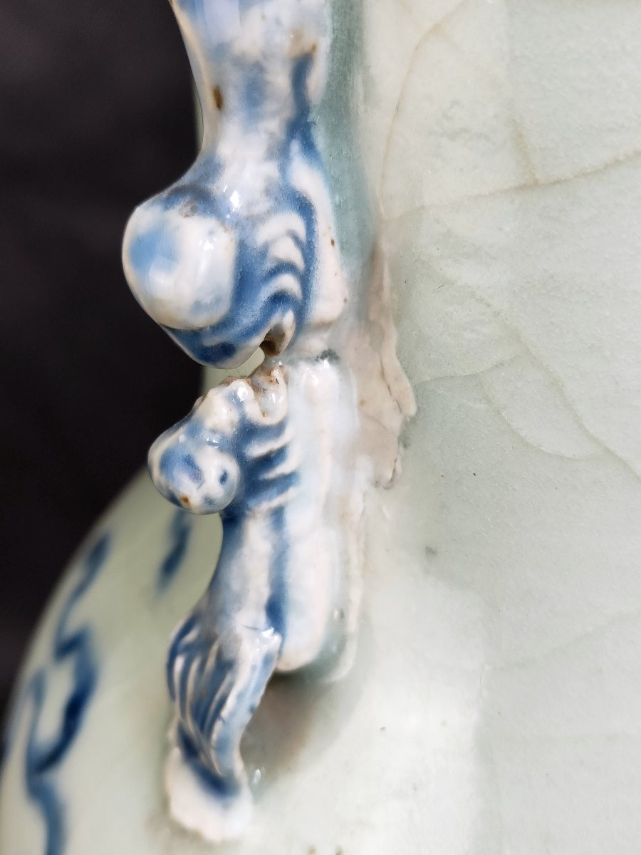 19th Century China: Celadon Baluster Porcelain Vase -photo-7