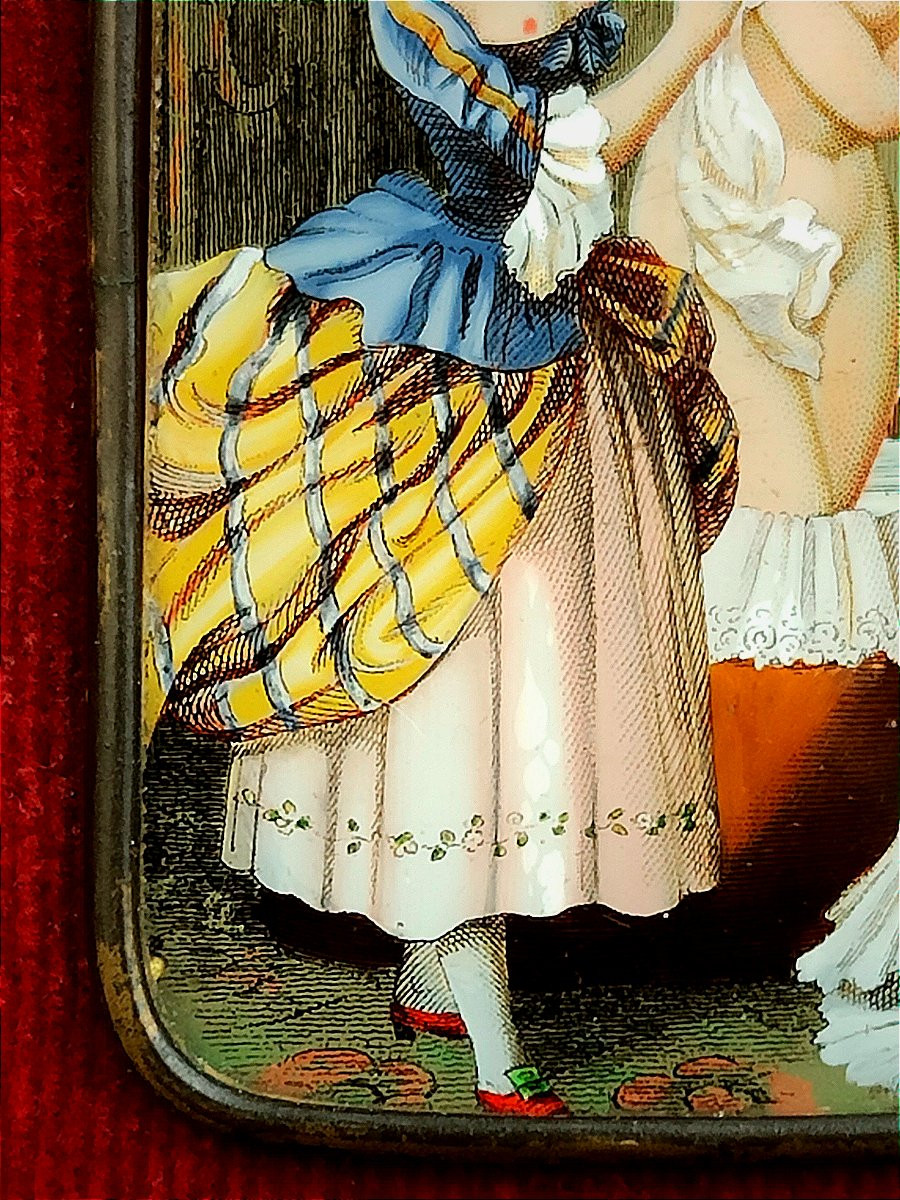 Verre églomisé érotique XIXème-photo-2