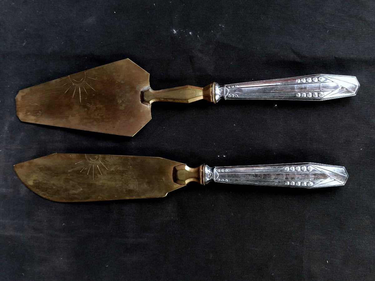Art Deco Silver-plated Cake Servers-photo-2